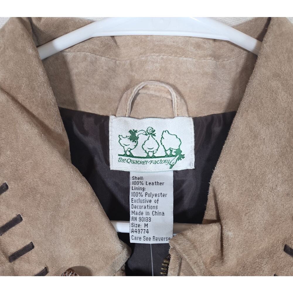 NWT Quacker Factory Safari Jacket Women’s Med. Leather Full Zip - Picture 14 of 14